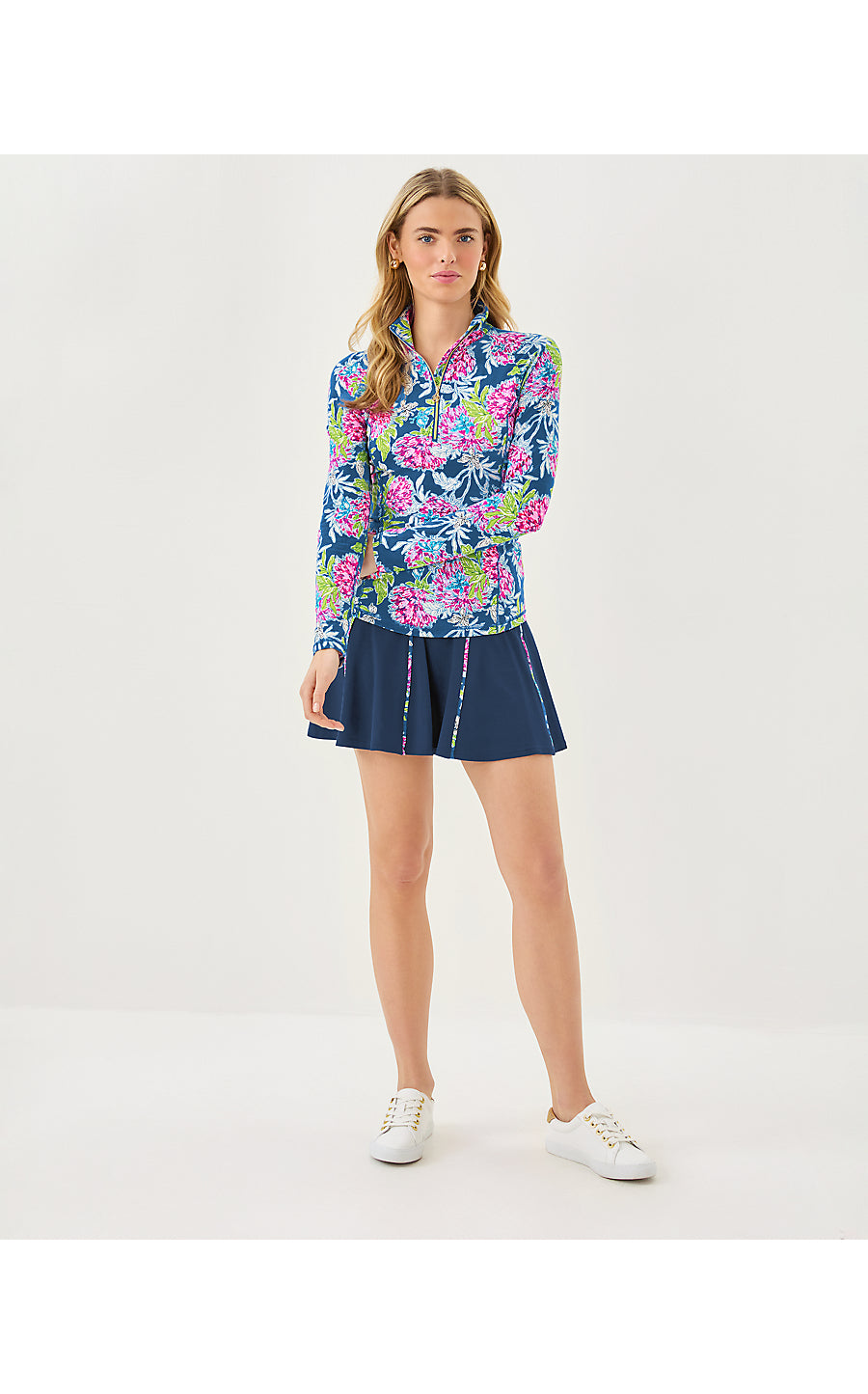 JUSTINE HALF ZIP UPF 50+ | MULTI DAHLIA LICIOUS