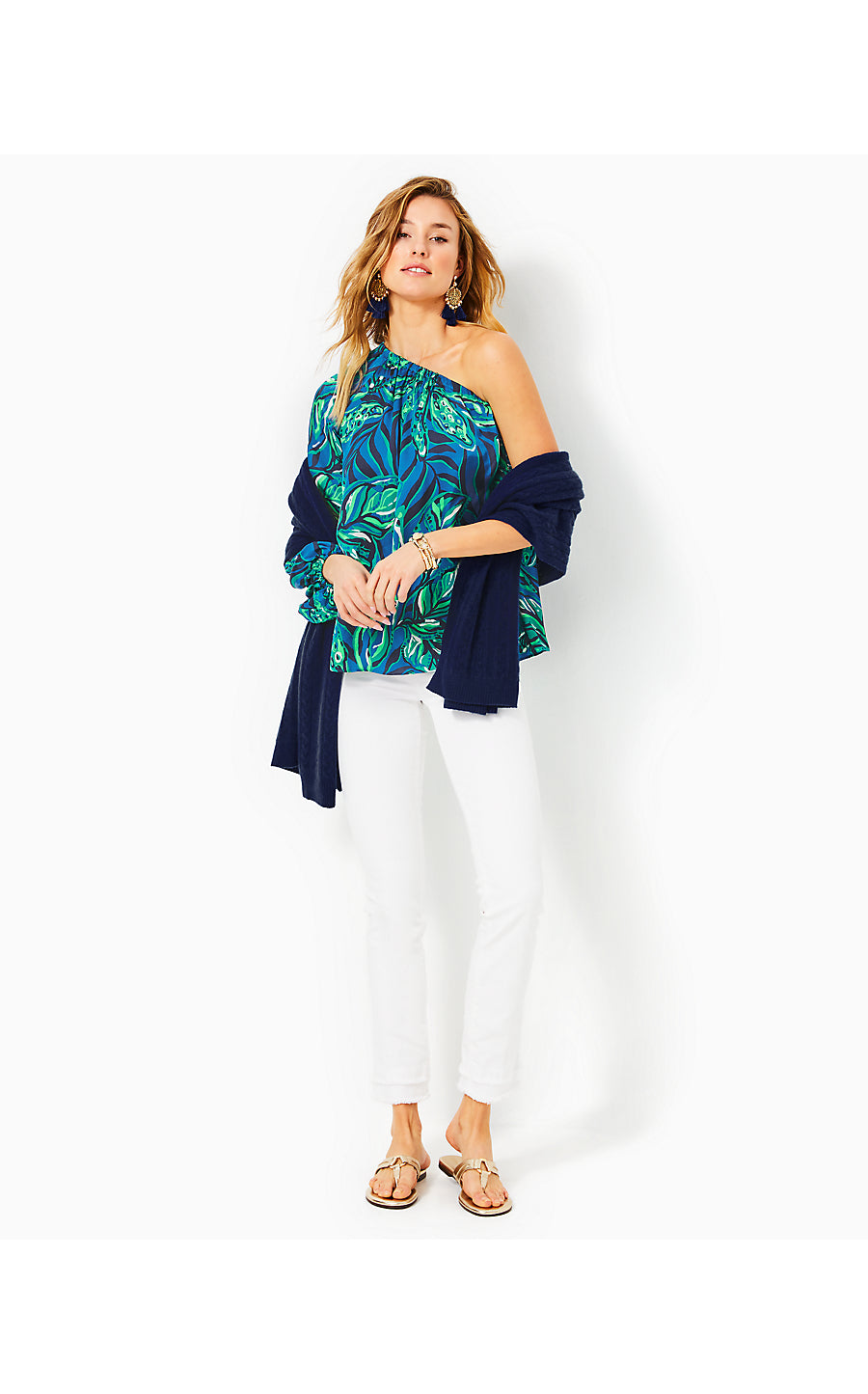 Take Me Away Cashmere Sweater Wrap/Navy