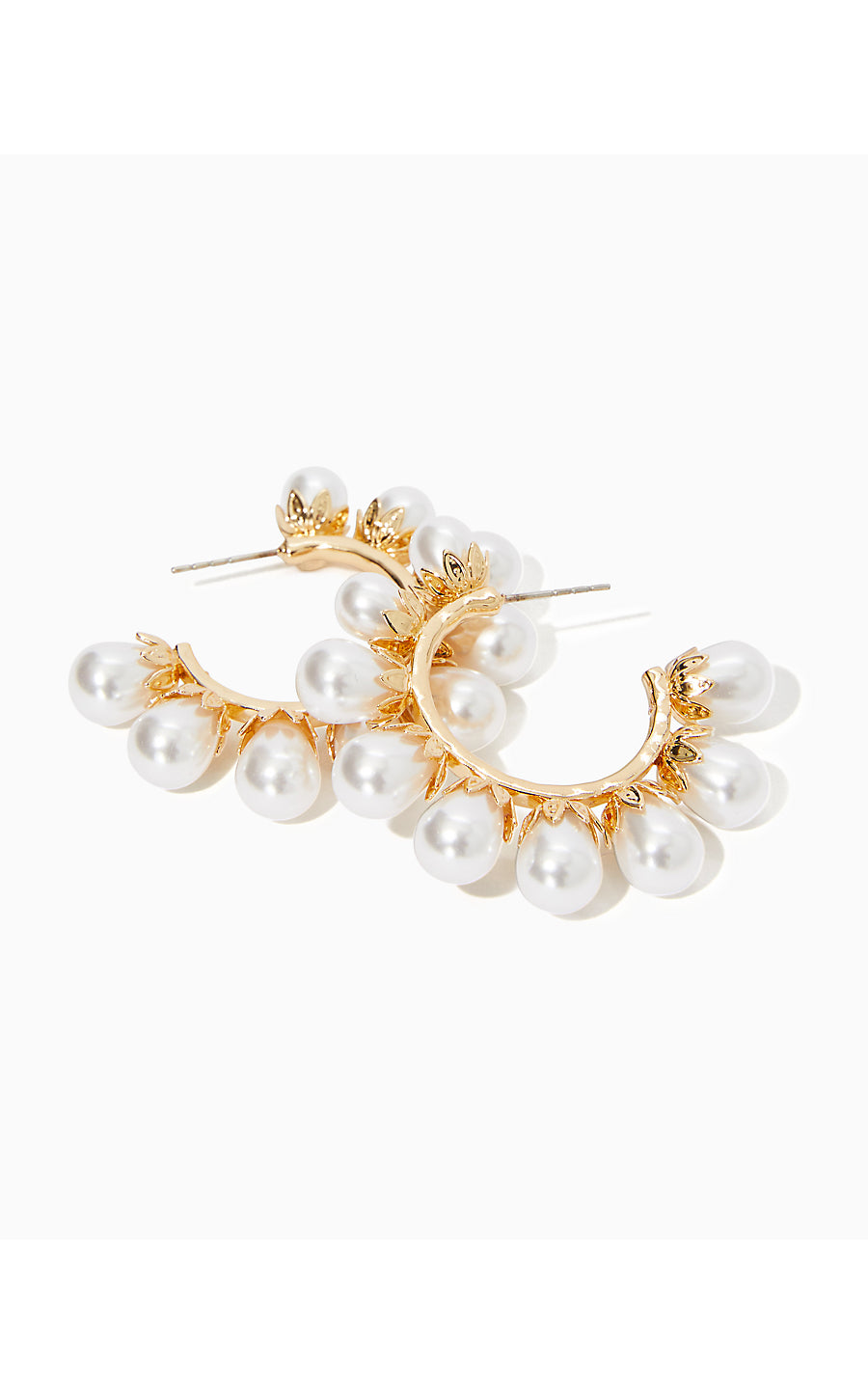 Pearl Perfect Hoop Earrings | Gold Metallic