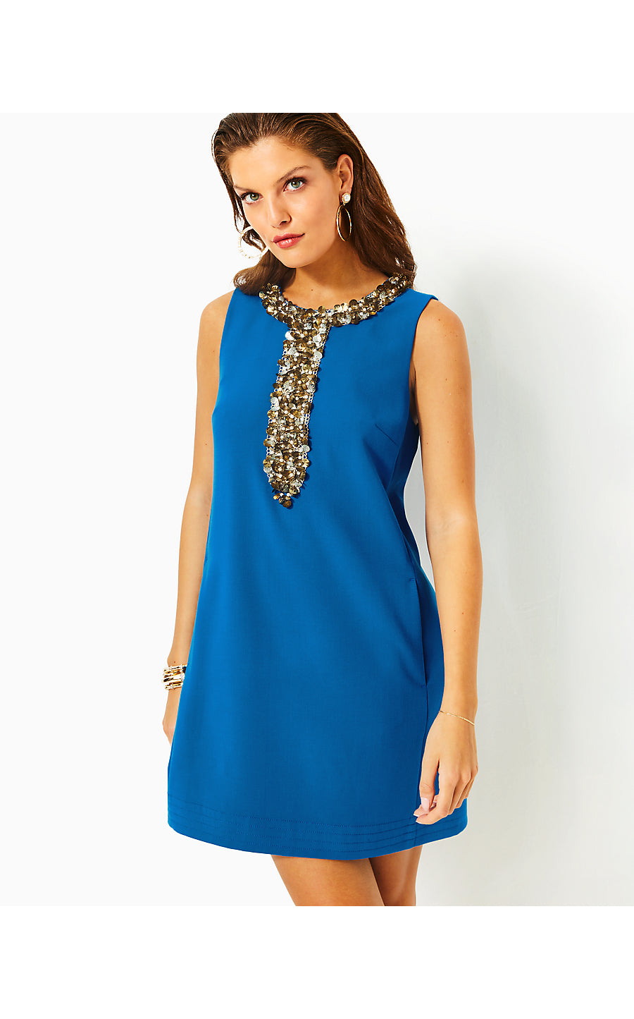 Edita Embellished Stretch | Barton Blue