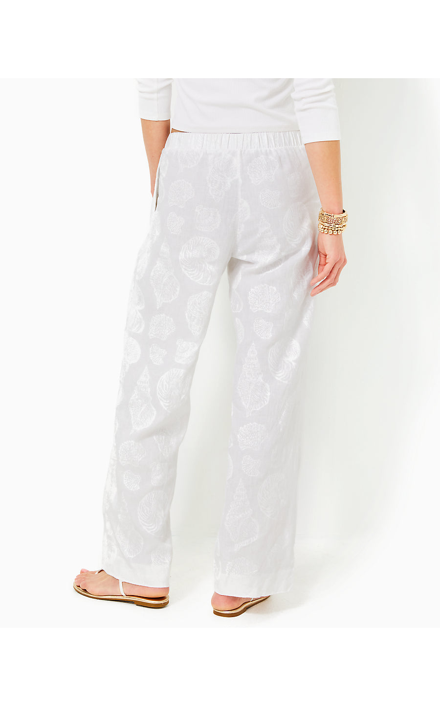 Daylen Linen Palazzo | Resort White Shell Of A Good Time