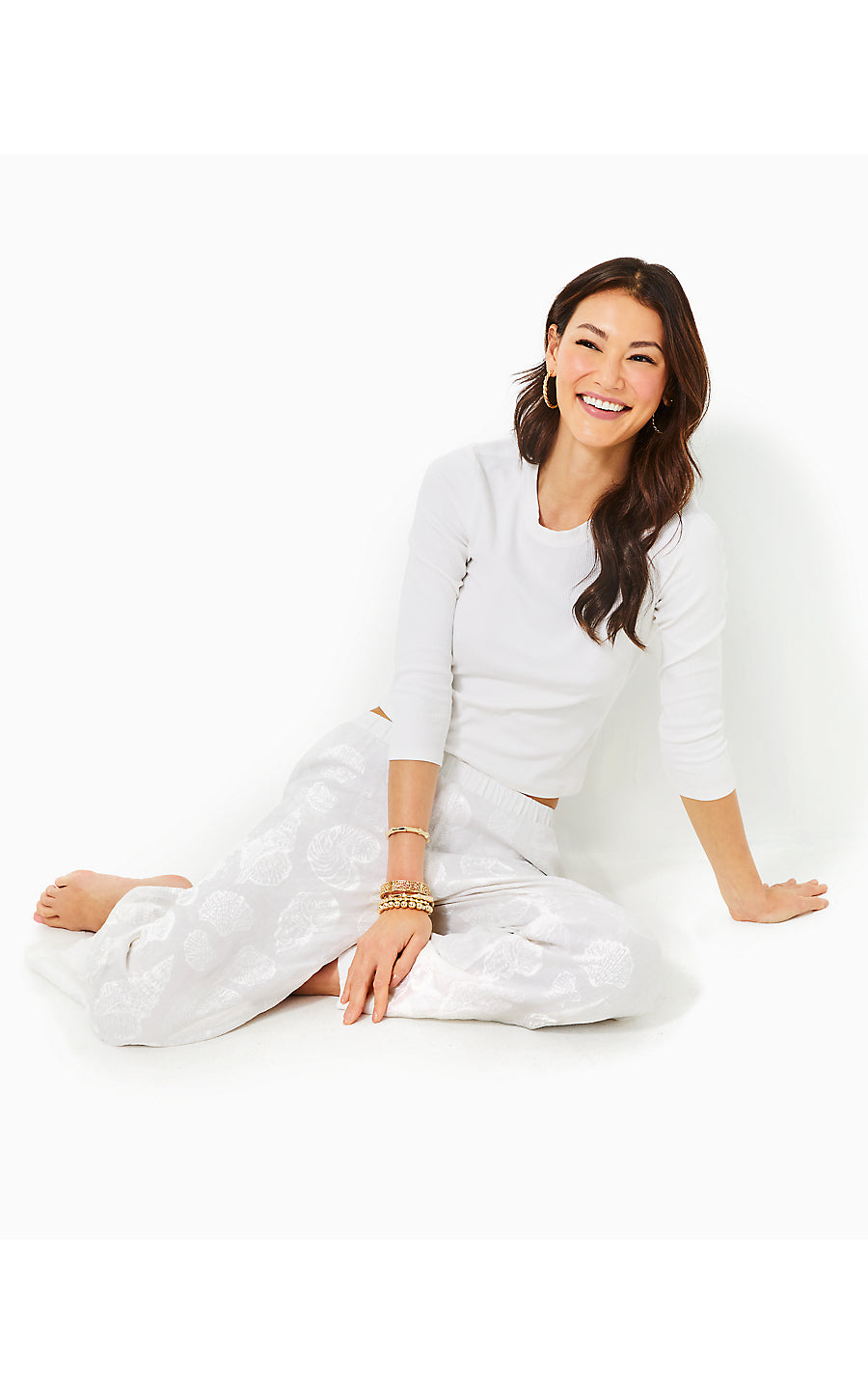 Daylen Linen Palazzo | Resort White Shell Of A Good Time