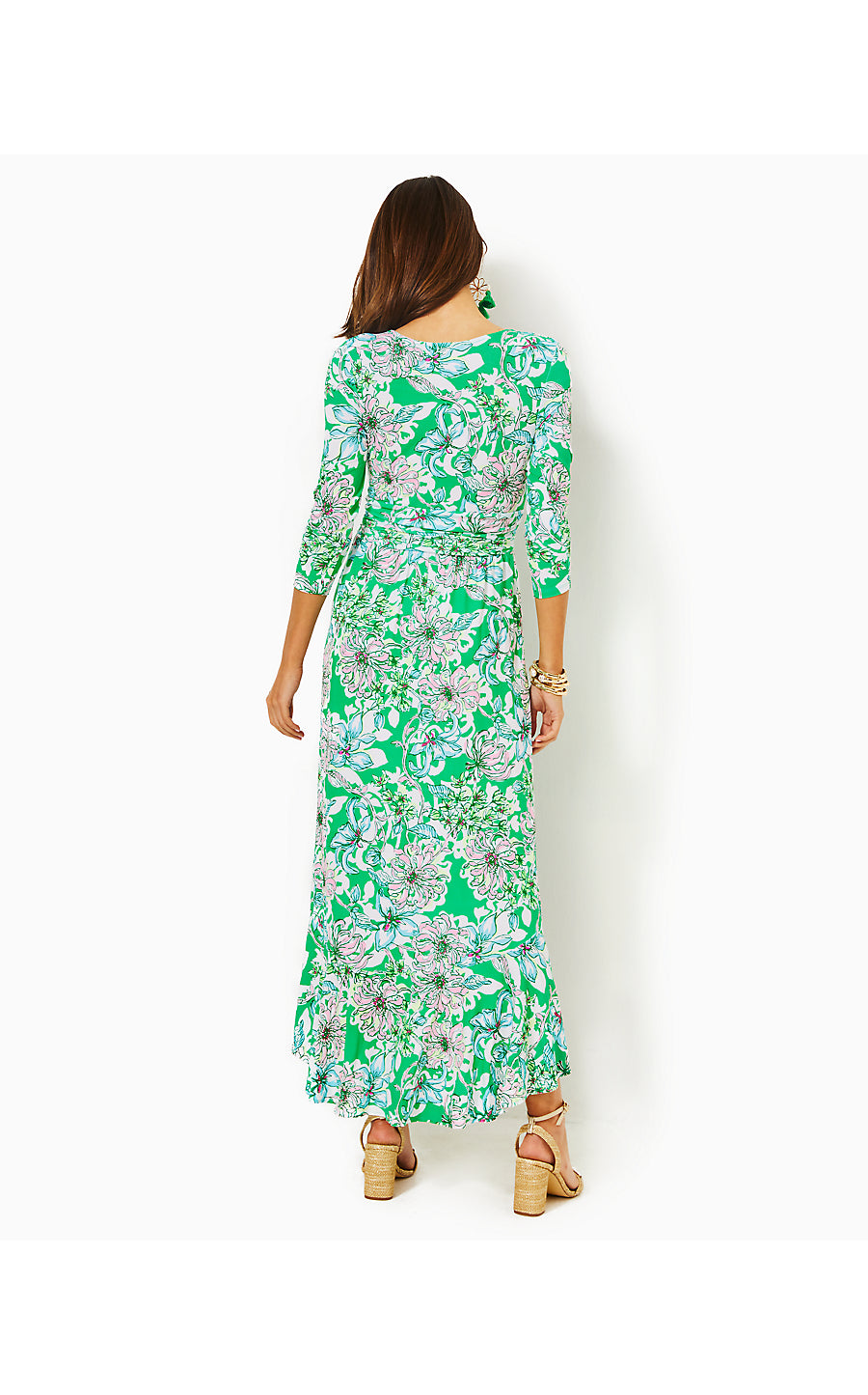 Moana 3/4 Sleeve Maxi Dress | Spearmint Blossom Views