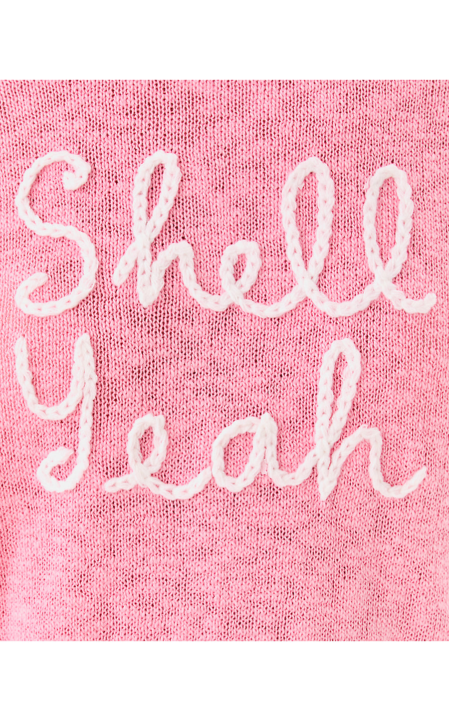 TULLY SWEATER | CONCH SHELL PINK SHELL YEAH EMBROIDERY