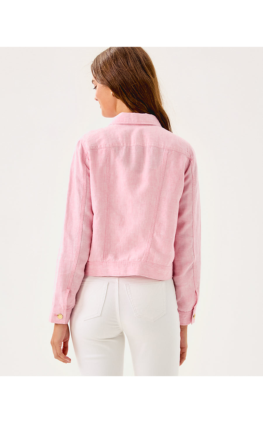 SEASPRAY LINEN JACKET | CONCH SHELL PINK X RESORT WHITE