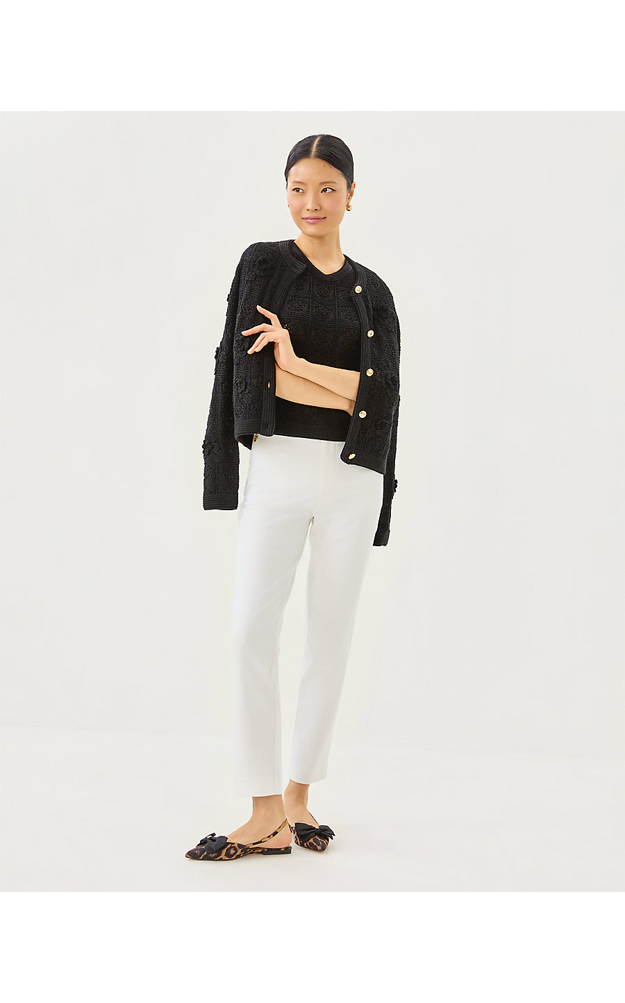 LENALIE CARDIGAN | BLACK METALLIC GARDEN CROCHET