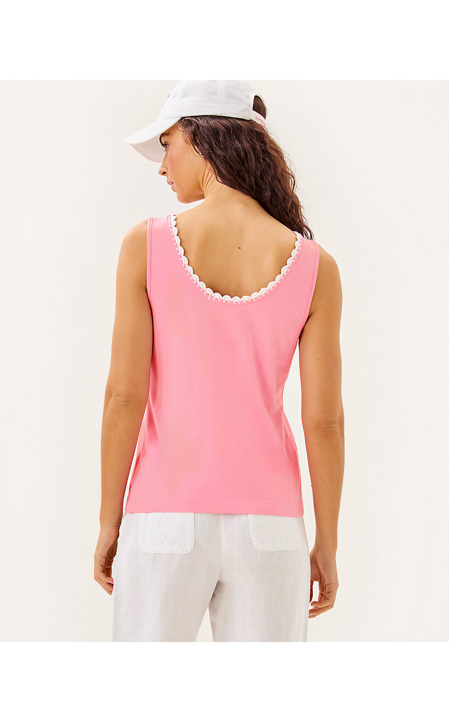 GABBIE CROCHET TRIMMED KNIT TOP | CONCH SHELL PINK