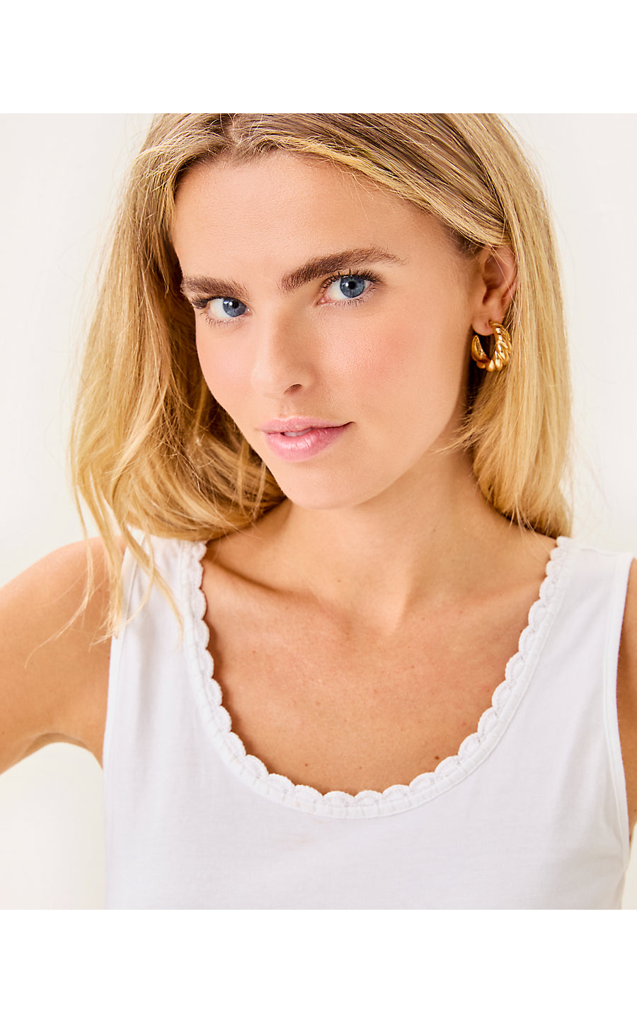 GABBIE CROCHET TRIMMED KNIT TOP | RESORT WHITE