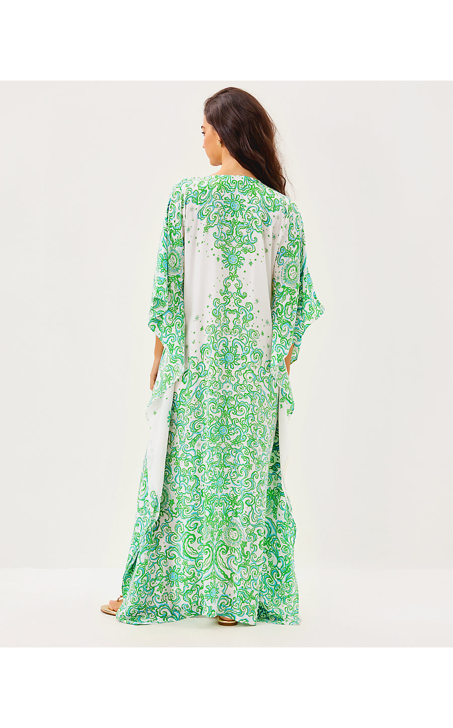 MARILLA SILK MAXI CAFTAN | RESORT WHITE SOL MATES ENGINEERED WOVEN DRESS