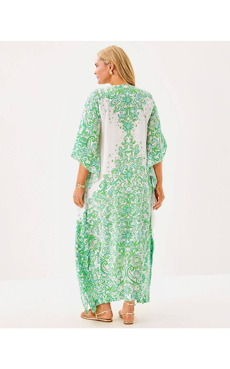 MARILLA SILK MAXI CAFTAN | RESORT WHITE SOL MATES ENGINEERED WOVEN DRESS