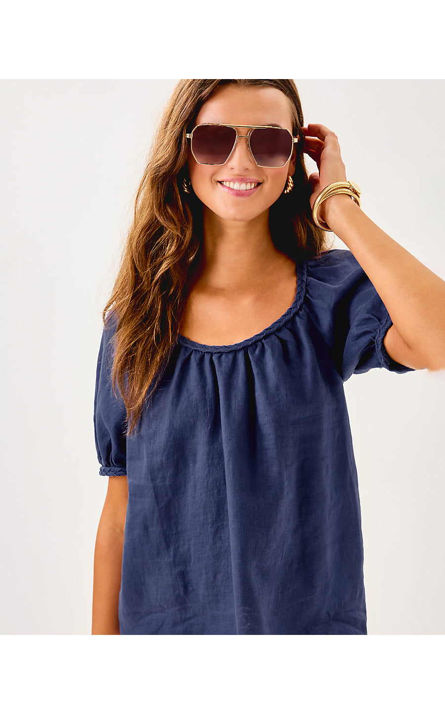 CALAIS SHORT SLEEVE TOP | SAPPHIRE POOL