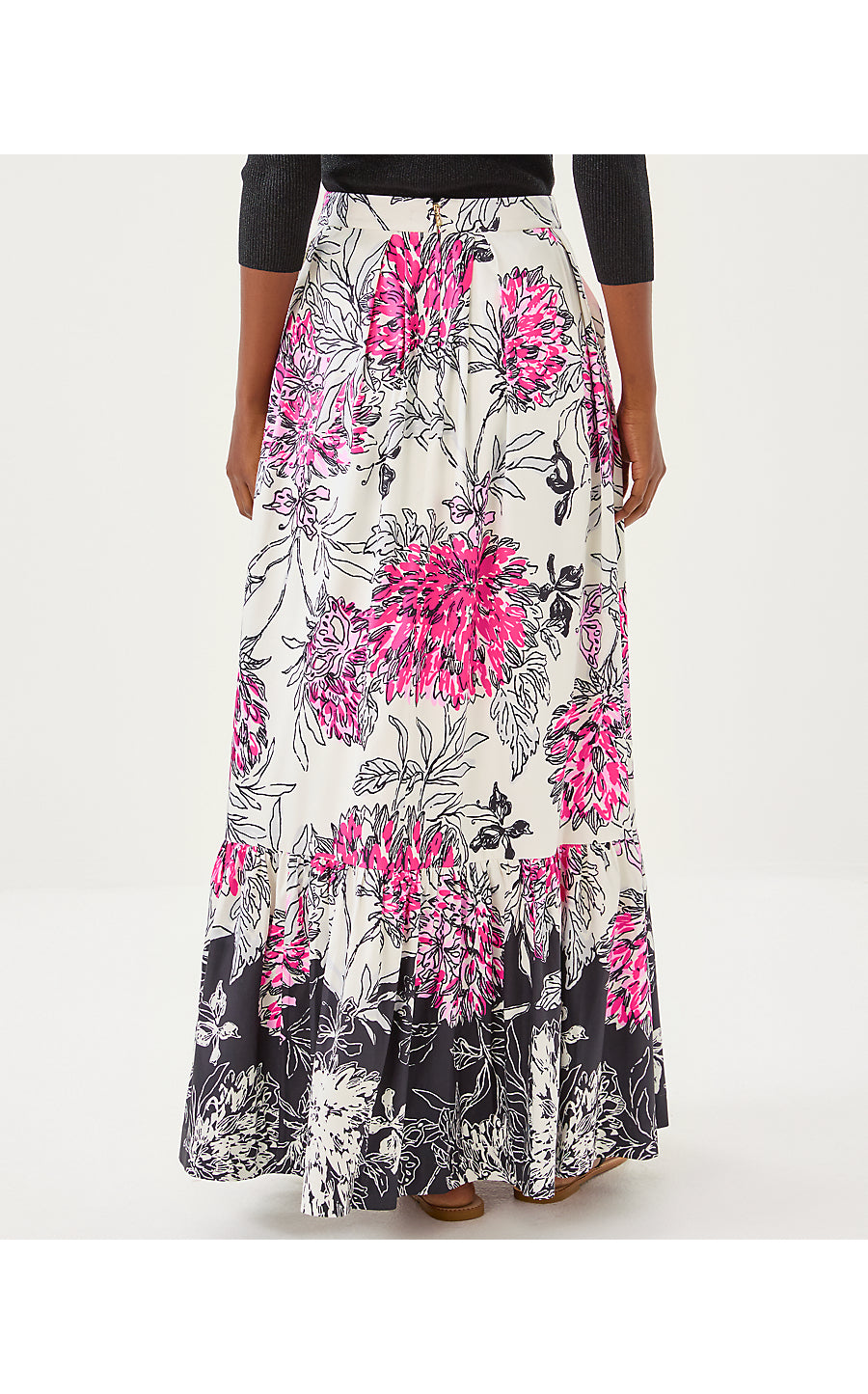 INAYA MAXI SKIRT | COCONUT ALL DAHLED UP ENGINEERED SKIRT