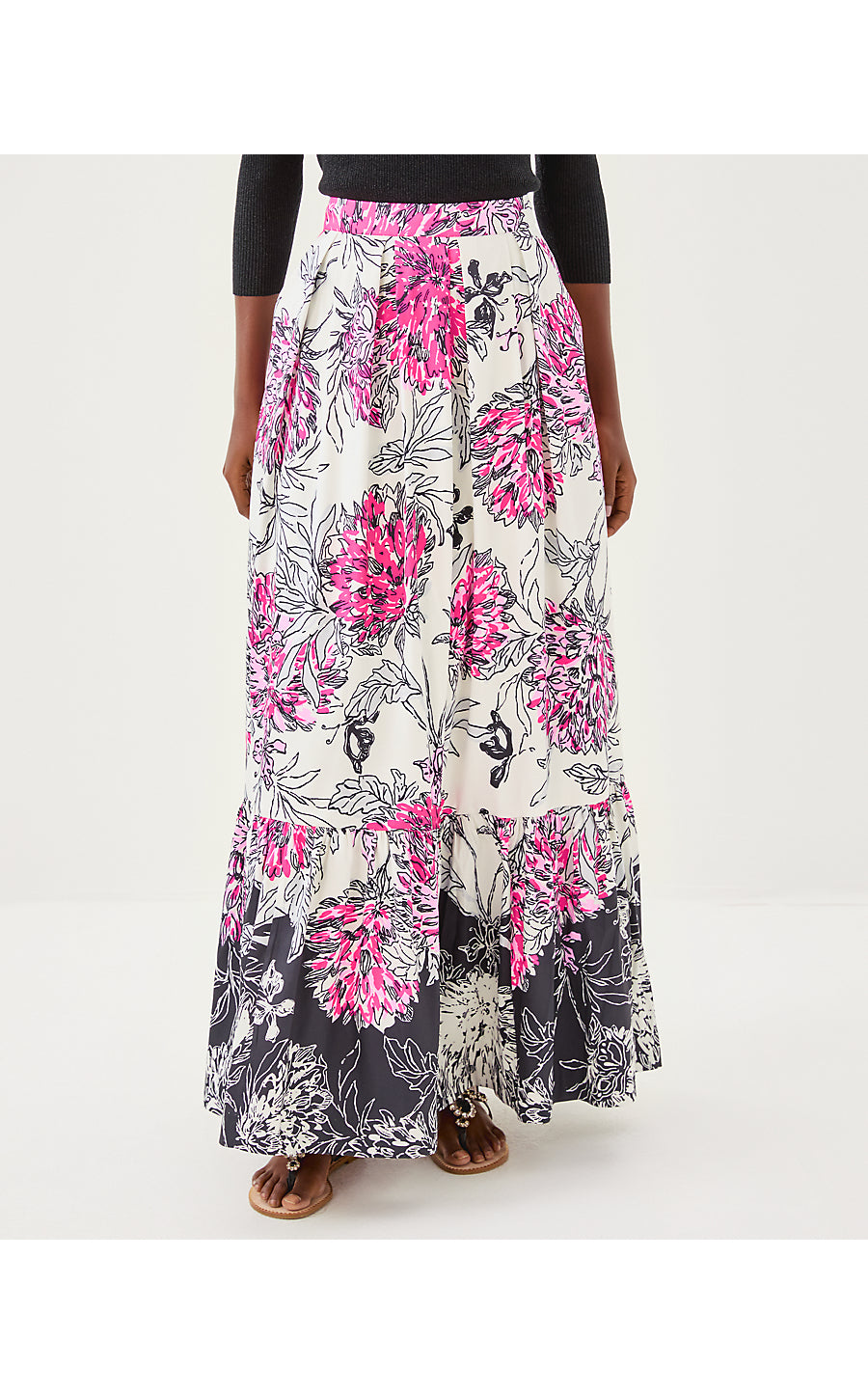 INAYA MAXI SKIRT | COCONUT ALL DAHLED UP ENGINEERED SKIRT