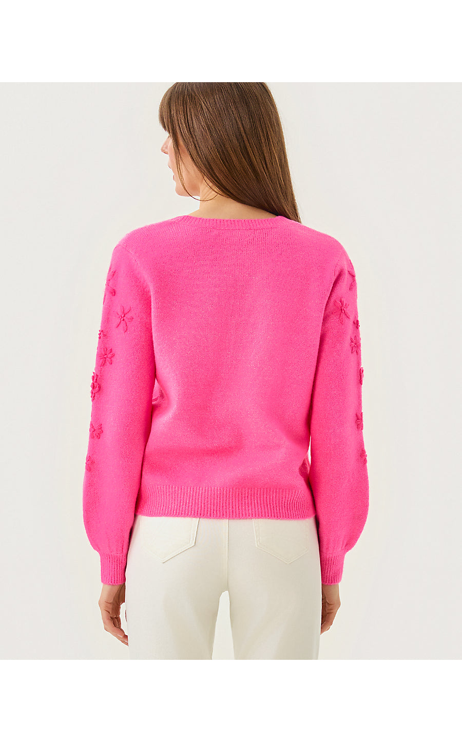 ALAYLA SWEATER | SUN SHELL PINK GARDEN PARTY EMBROIDERY