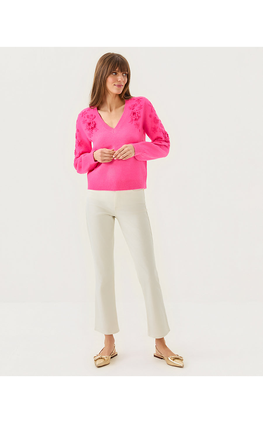 ALAYLA SWEATER | SUN SHELL PINK GARDEN PARTY EMBROIDERY