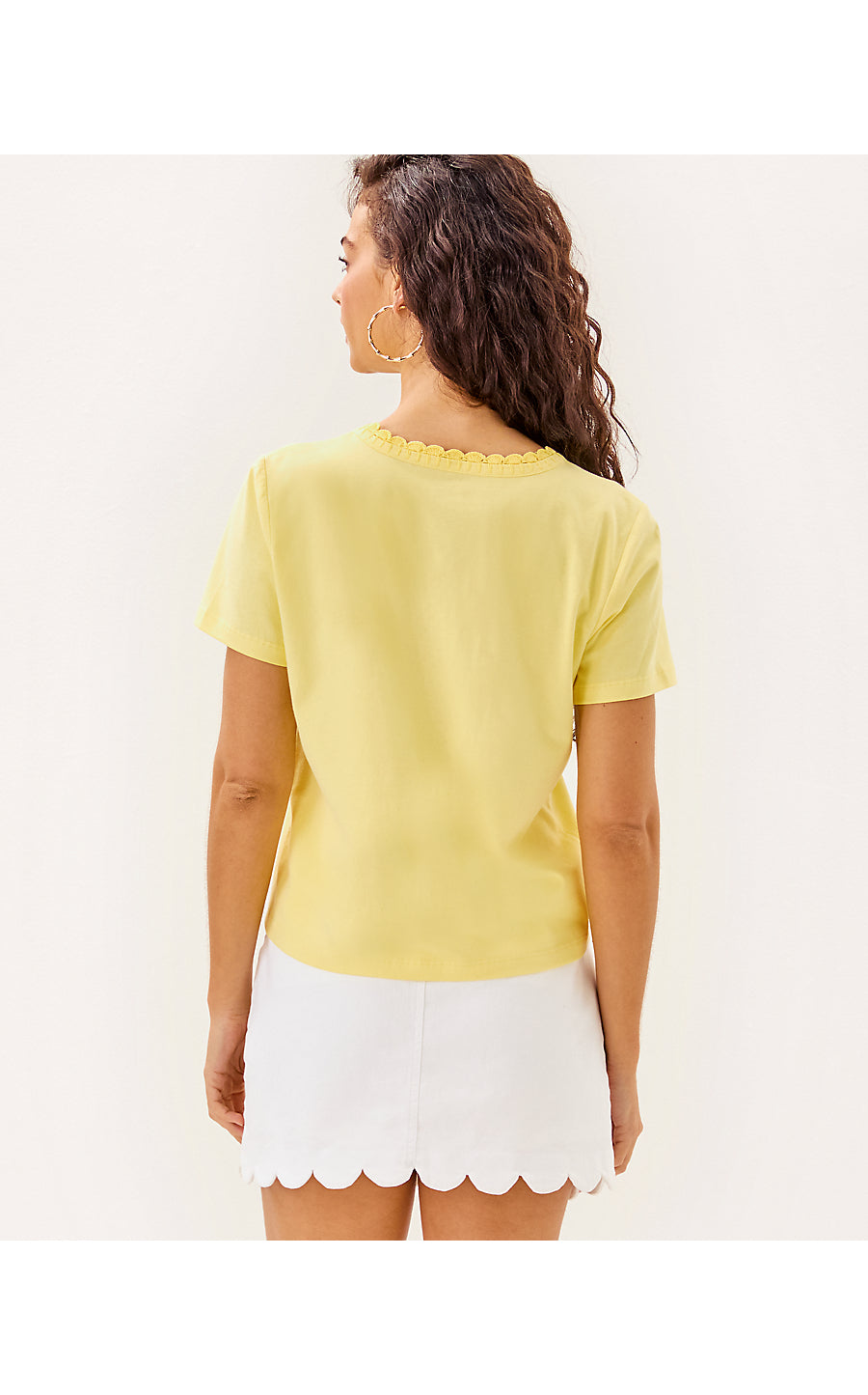 CLAIRMONT CROCHET TRIMMED TOP | LIMONCELLO