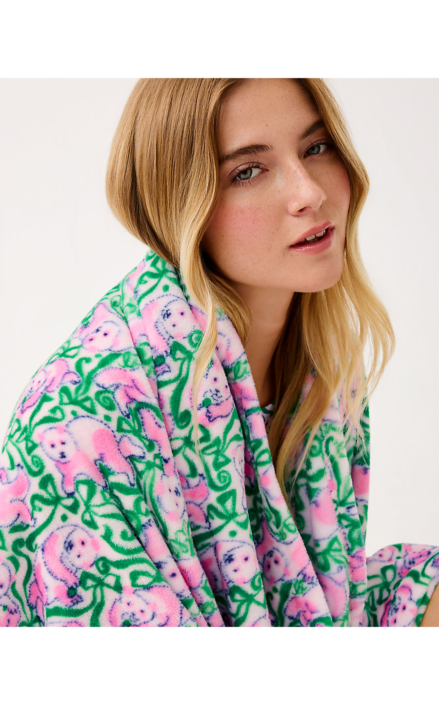 PARADISE ENGINEERED BLANK | PINK QUARTZ PANDA N BOWS ENGINEERED BLANKET