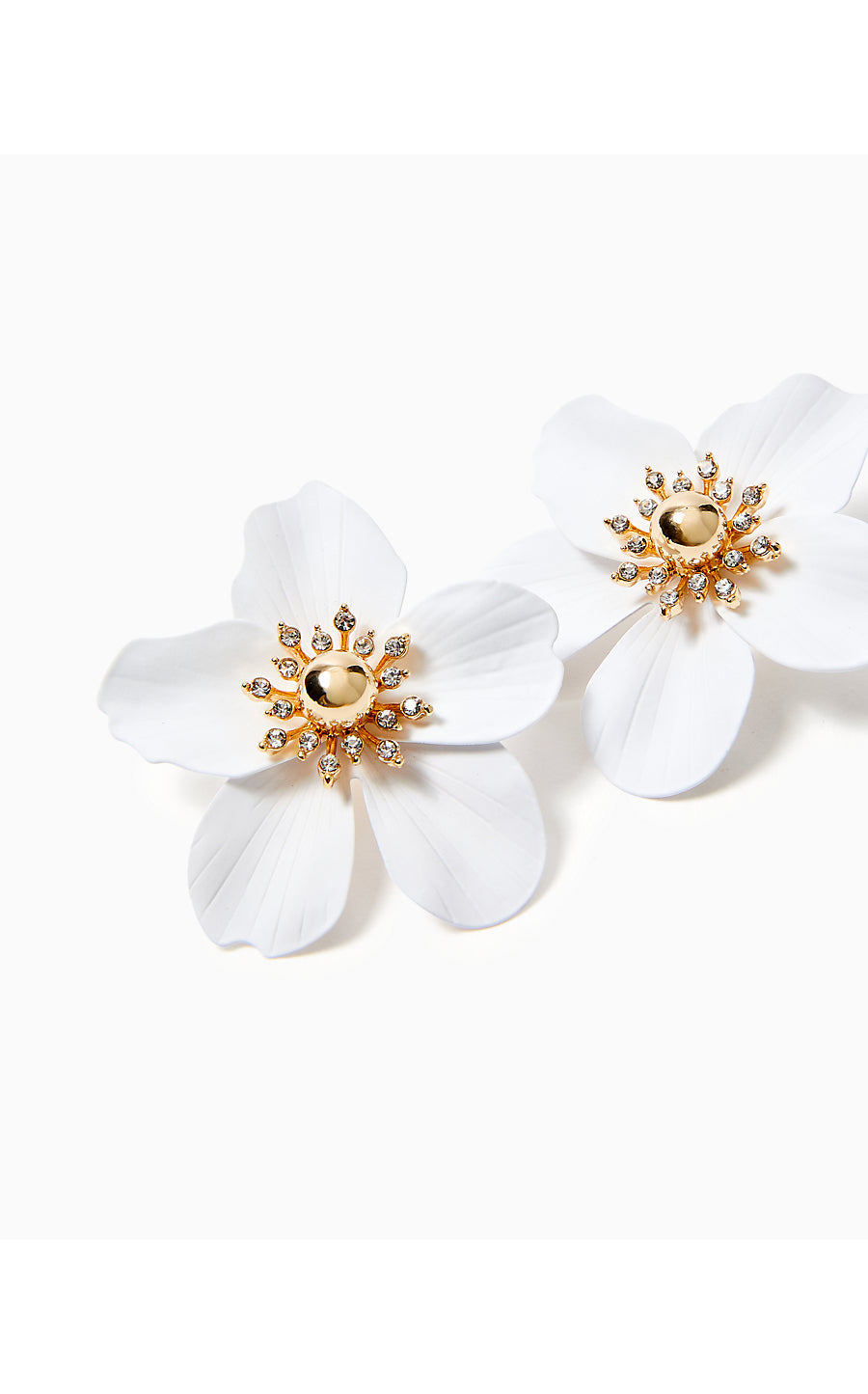 Oversized Orchid Earrings | Resort White