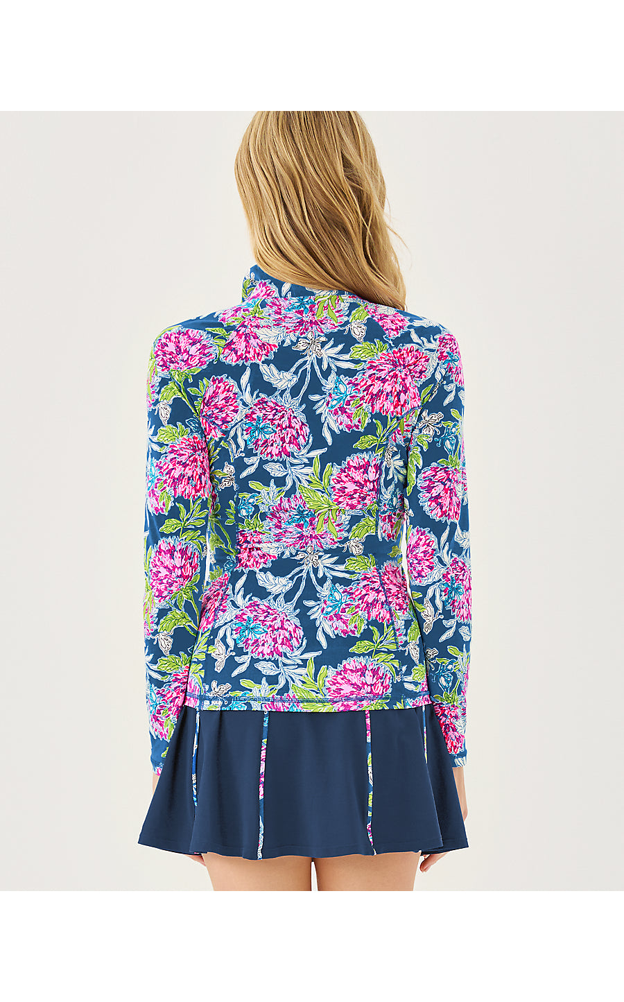JUSTINE HALF ZIP UPF 50+ | MULTI DAHLIA LICIOUS