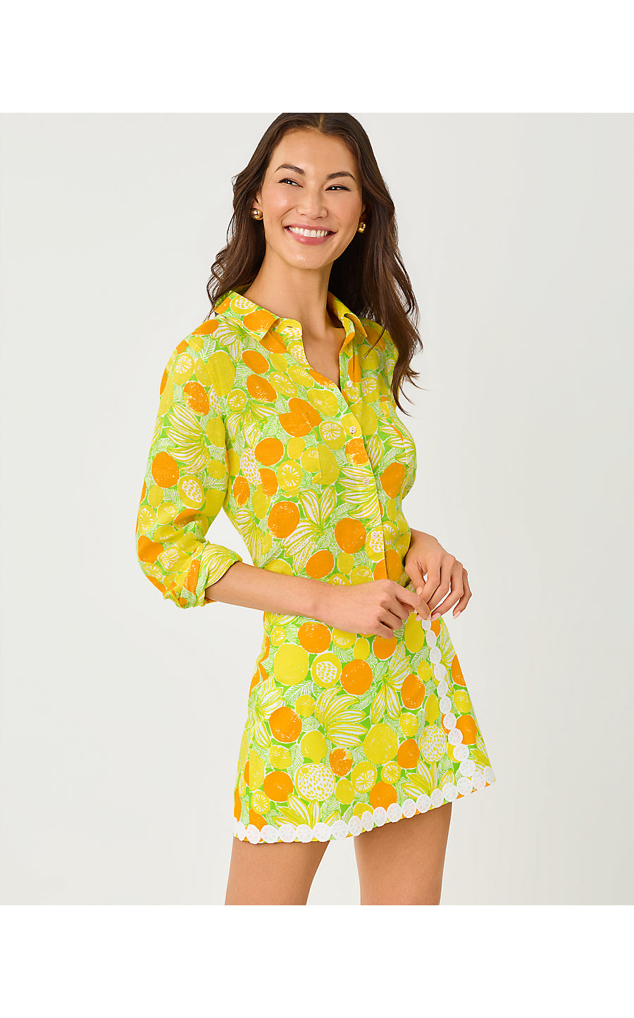 SEA VIEW BUTTON DOWN | ISLAND PALM ZESTY