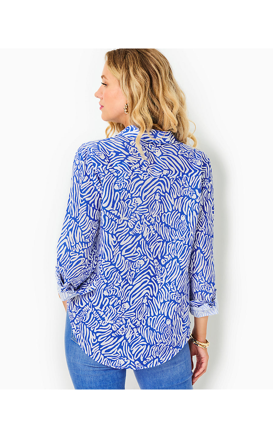 SEA VIEW BUTTON DOWN | MARTINIQUE BLUE ZEE BEBE