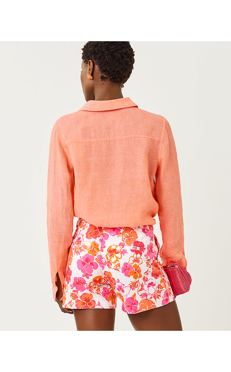 SEA VIEW BUTTON DOWN | SUNSET ORANGE X RESORT WHITE