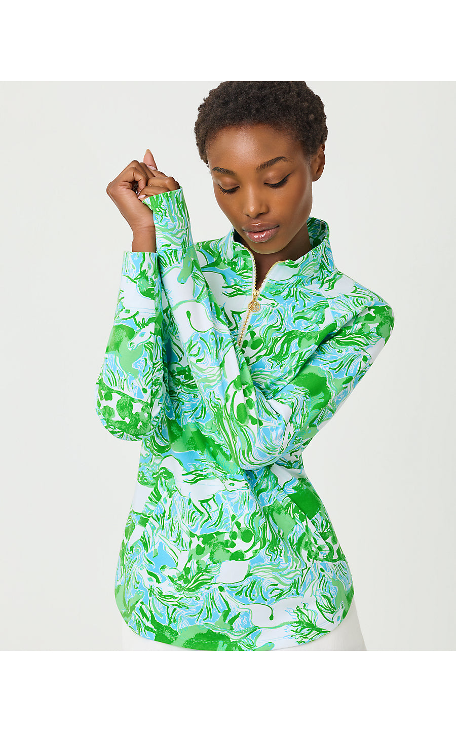 UPF 50+ SKIPPER POPOVER | CAPRI BLUE GALLOPING GALS