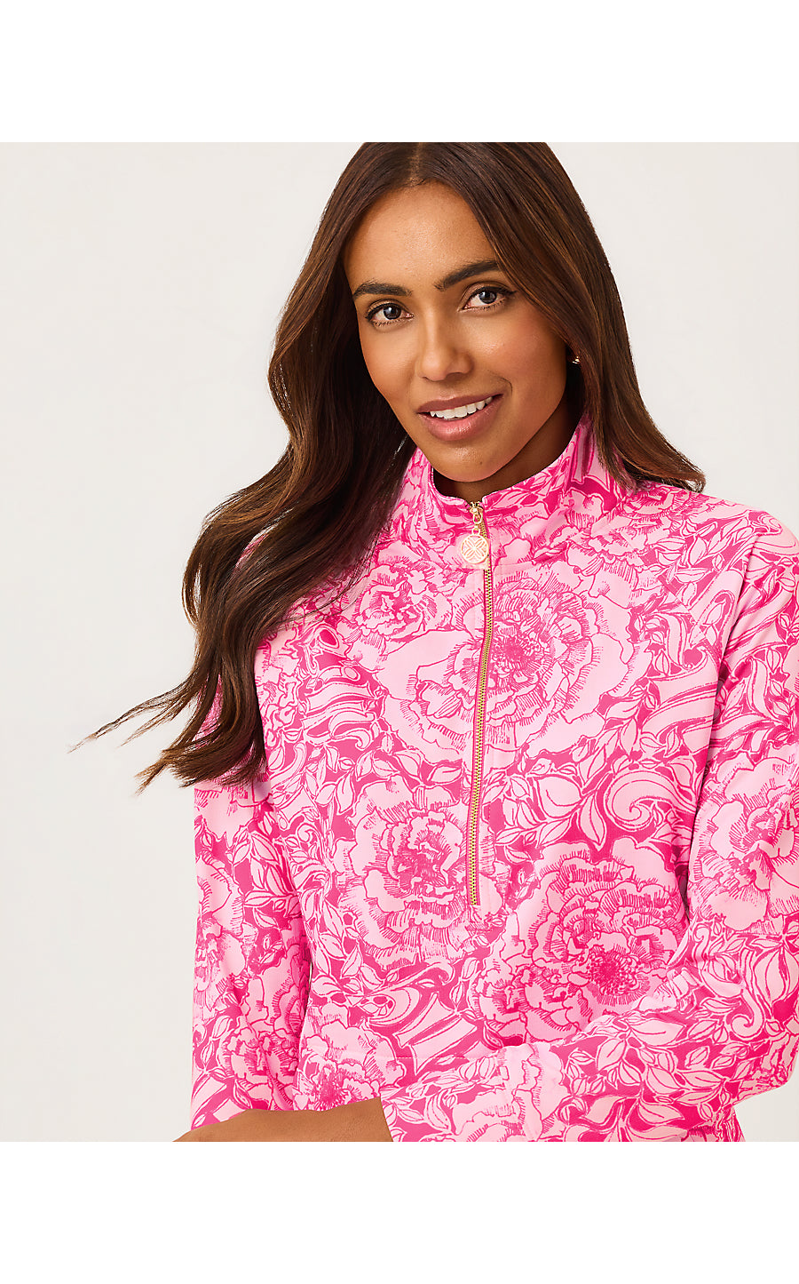 UPF 50+ SKIPPER POPOVER | PINK ASTER A ROSE BY ANY OTHER NAME