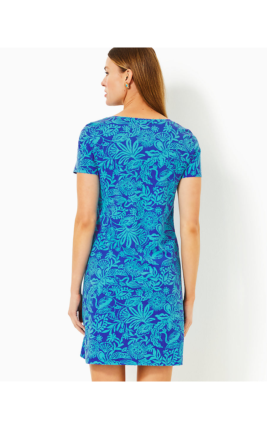 CODY SHORT SLEEVE DRESS | MARTINIQUE BLUE JUNGLE OASIS