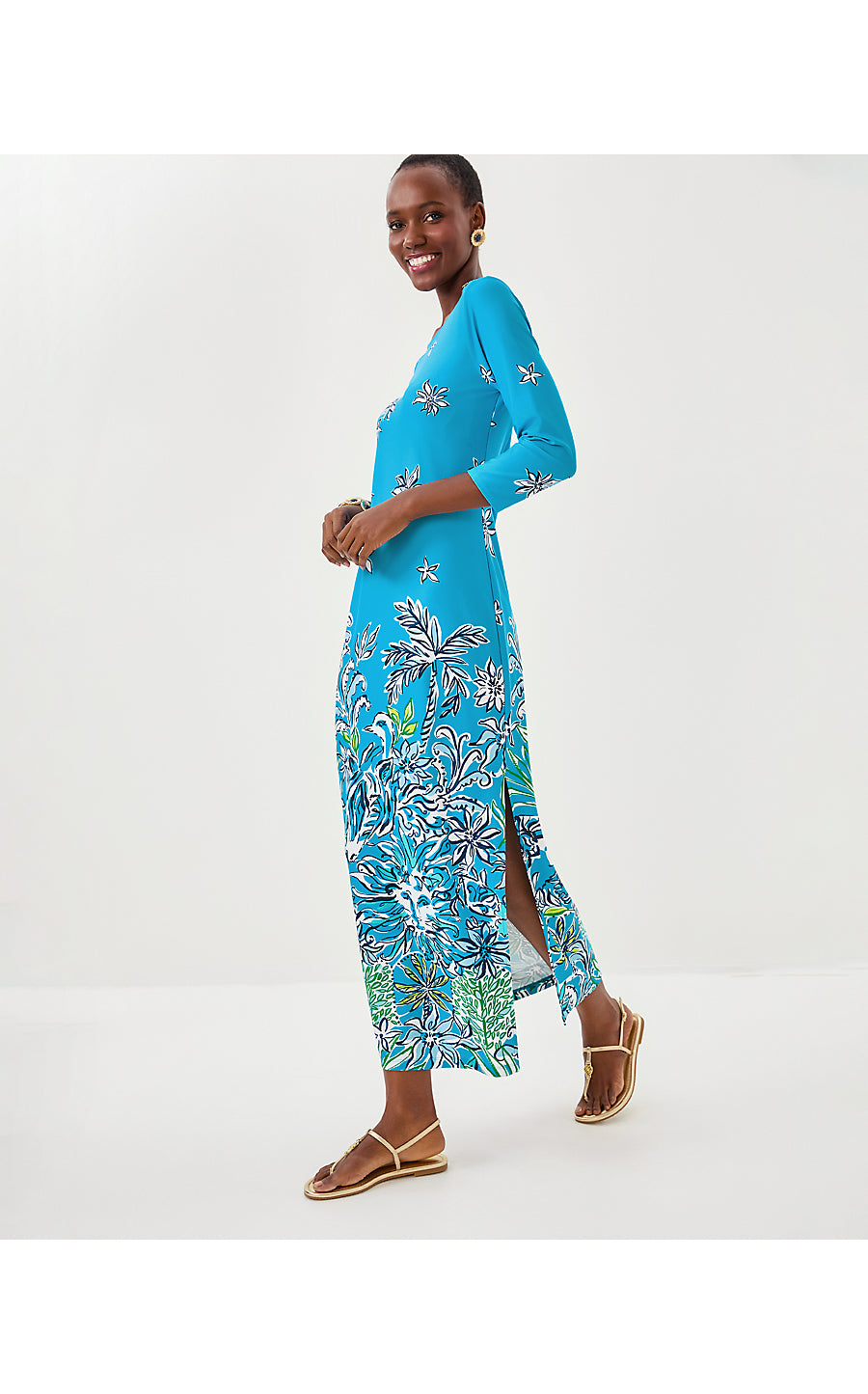 SERALINA UPF 50+ MAXI | TANGIER TEAL SAFARI SOCIAL ENGINEERED CHILLYLILLY