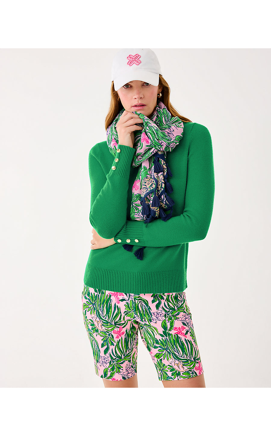 RESORT SCARF | CONCH SHELL PINK ROARING WITH JOY ENGINEERED SCARF