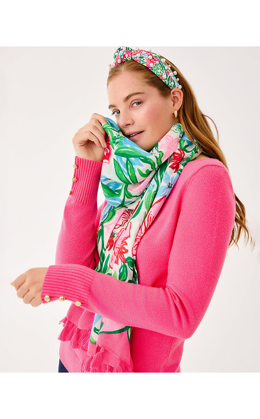 RESORT SCARF | MULTI GLOWING GARDENS ENGINEERED SCARF