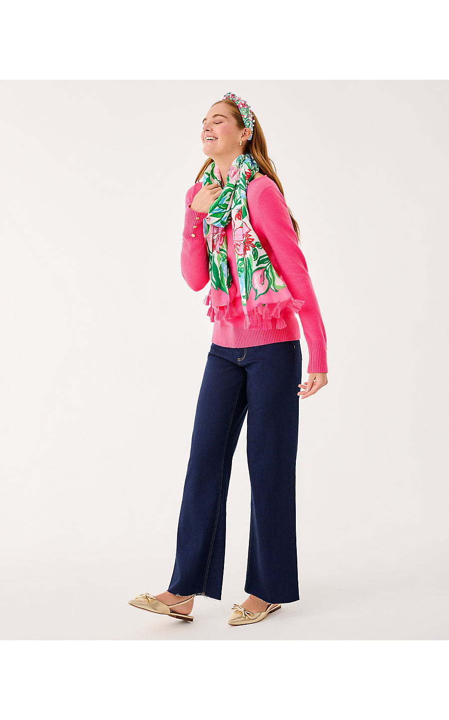 RESORT SCARF | MULTI GLOWING GARDENS ENGINEERED SCARF