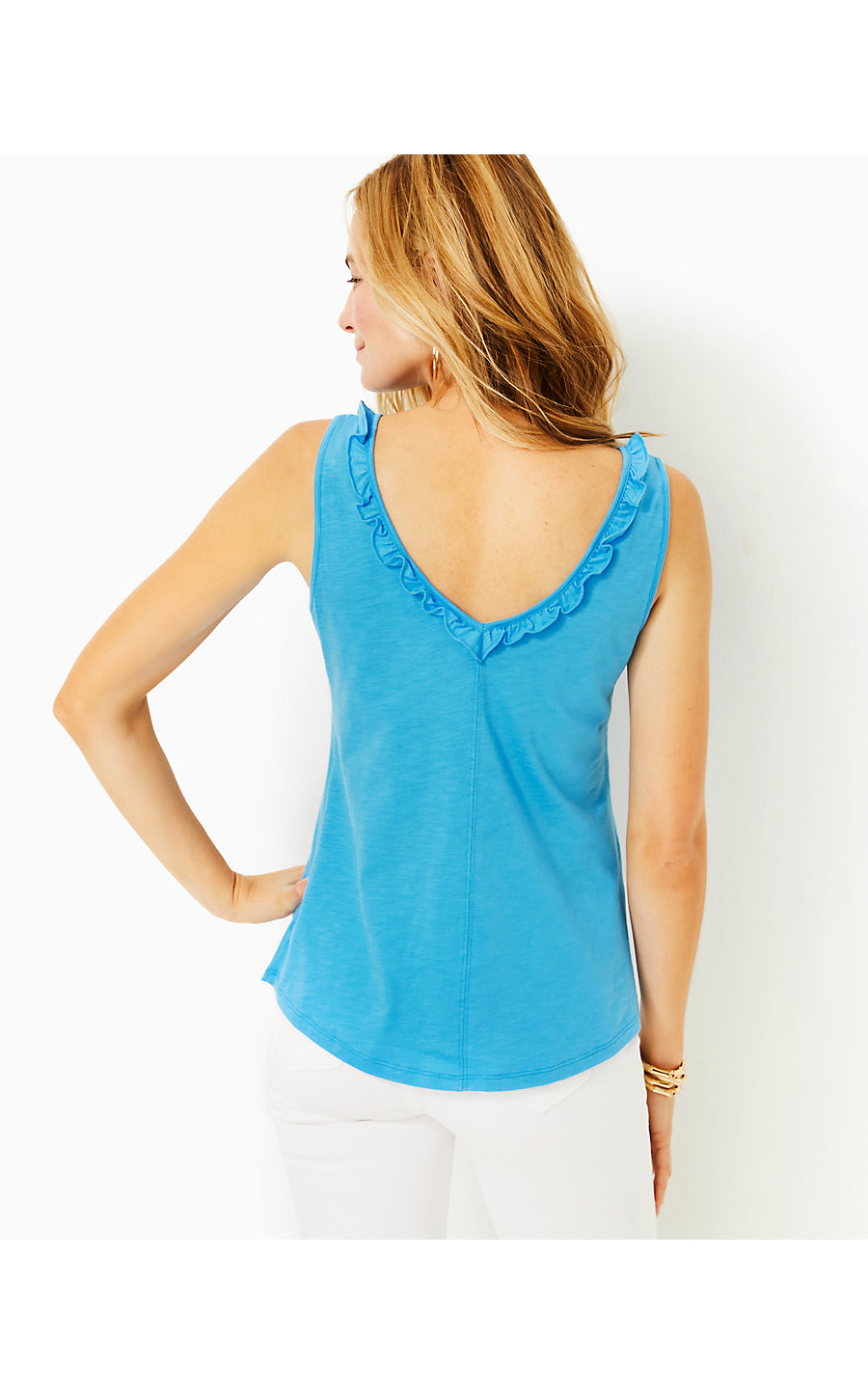 Gigi Ruffle Top | Lunar Blue