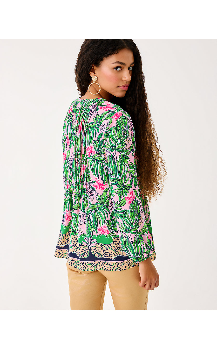 MARILINA LONG SLEEVE TUNI | CONCH SHELL PINK ROARING WITH JOY ENGINEERED TUNIC