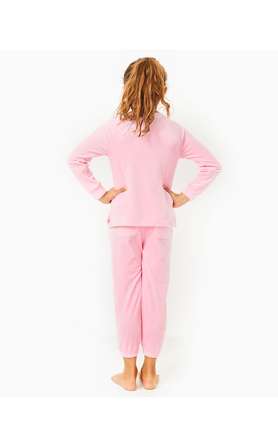 MINI MALLIE VELOUR PANT | CONCH SHELL PINK