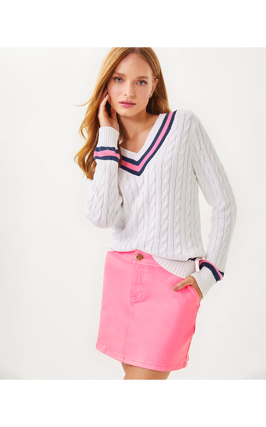 COLETTE DENIM SKORT| ROUSSEAU PINK