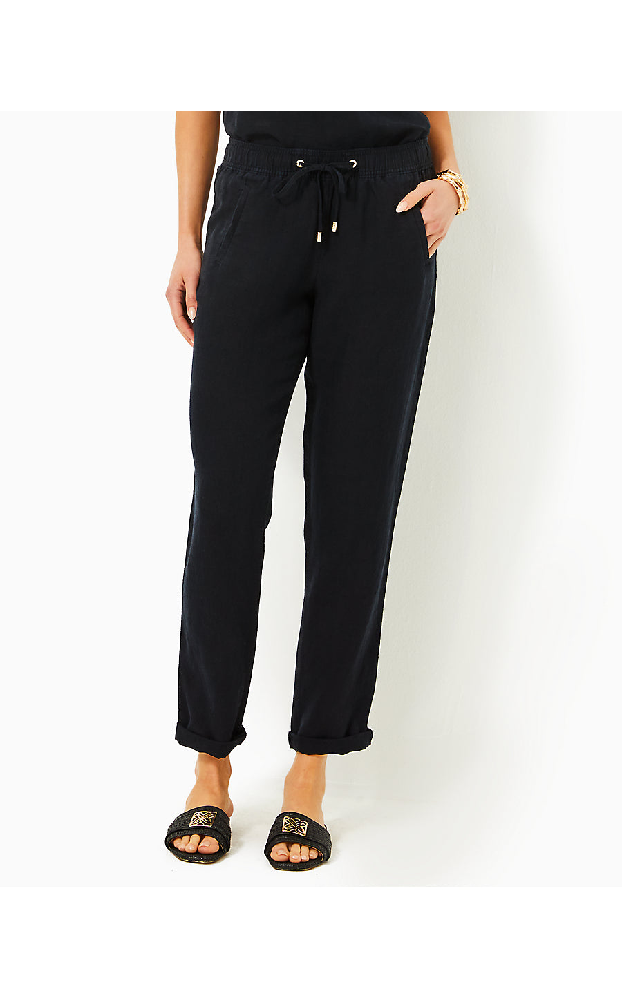 TARON LINEN PANT | NOIR X NOIR