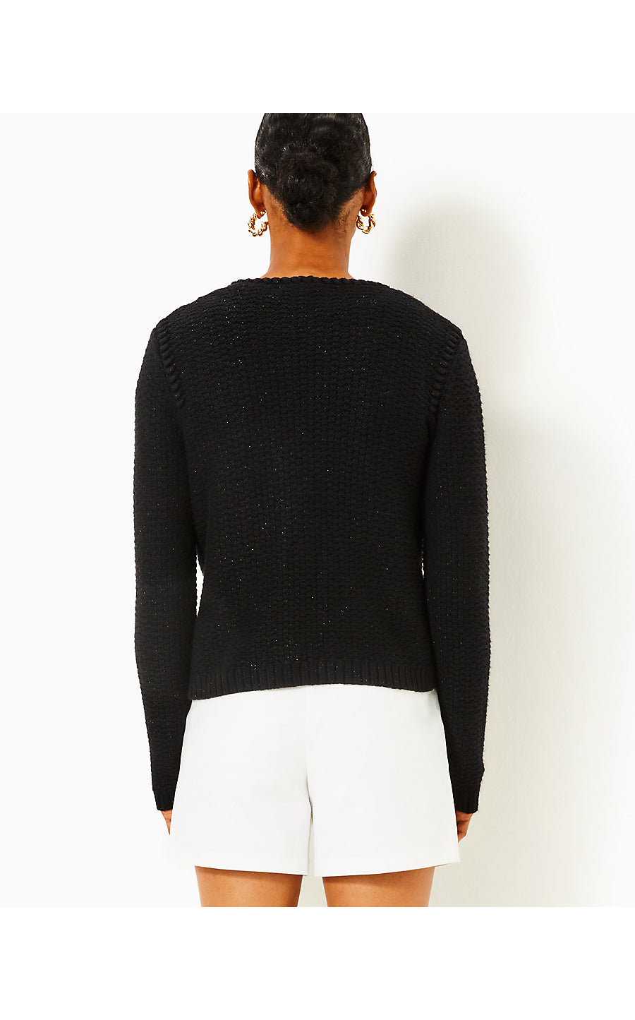 KENTON CARDIGAN | BLACK METALLIC