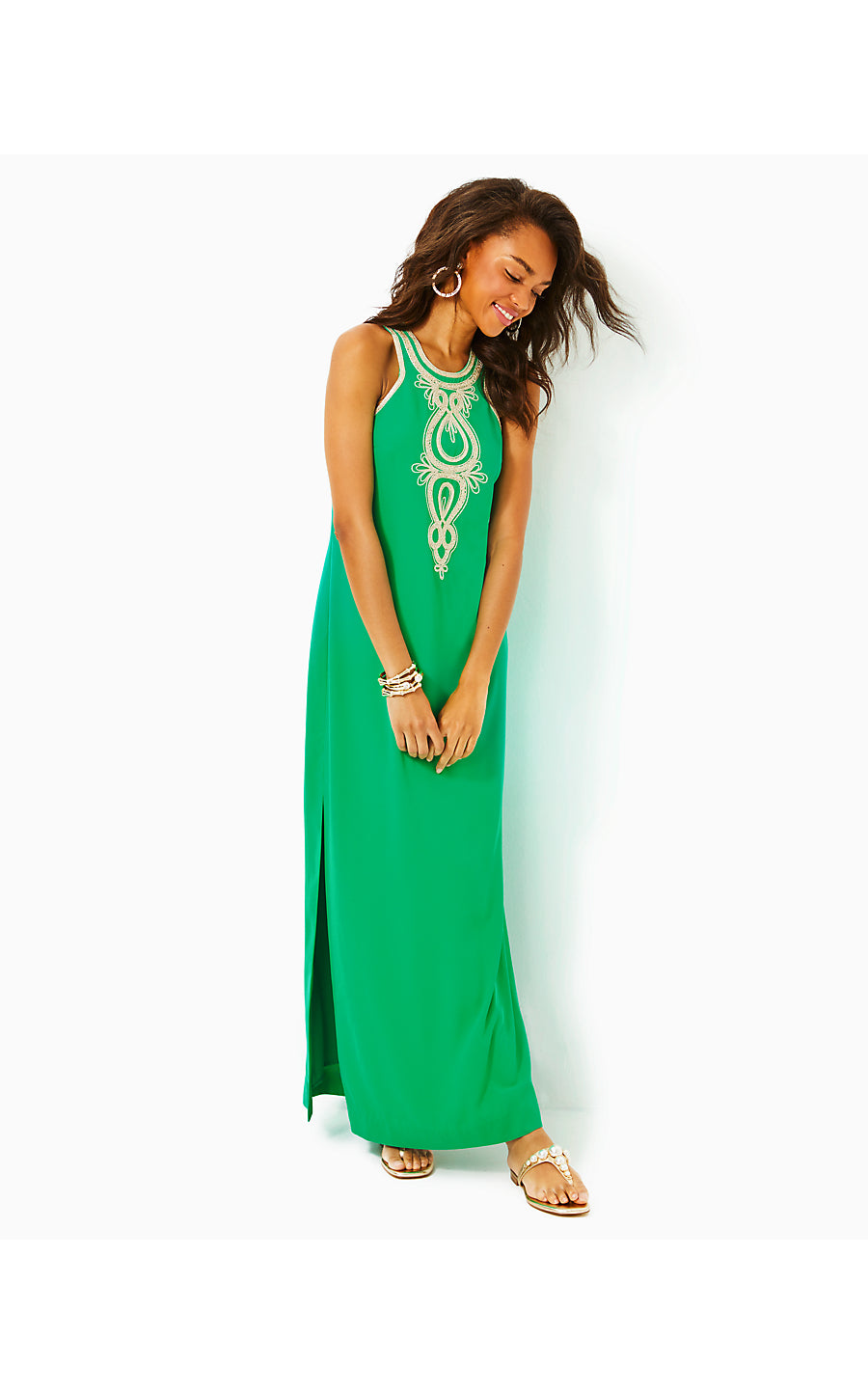 Taylane Embroidered Maxi | Brazilian Green