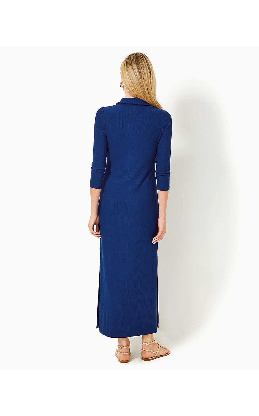 OLLIE 3/4 SLEEVE MAXI POL | BLUE MED