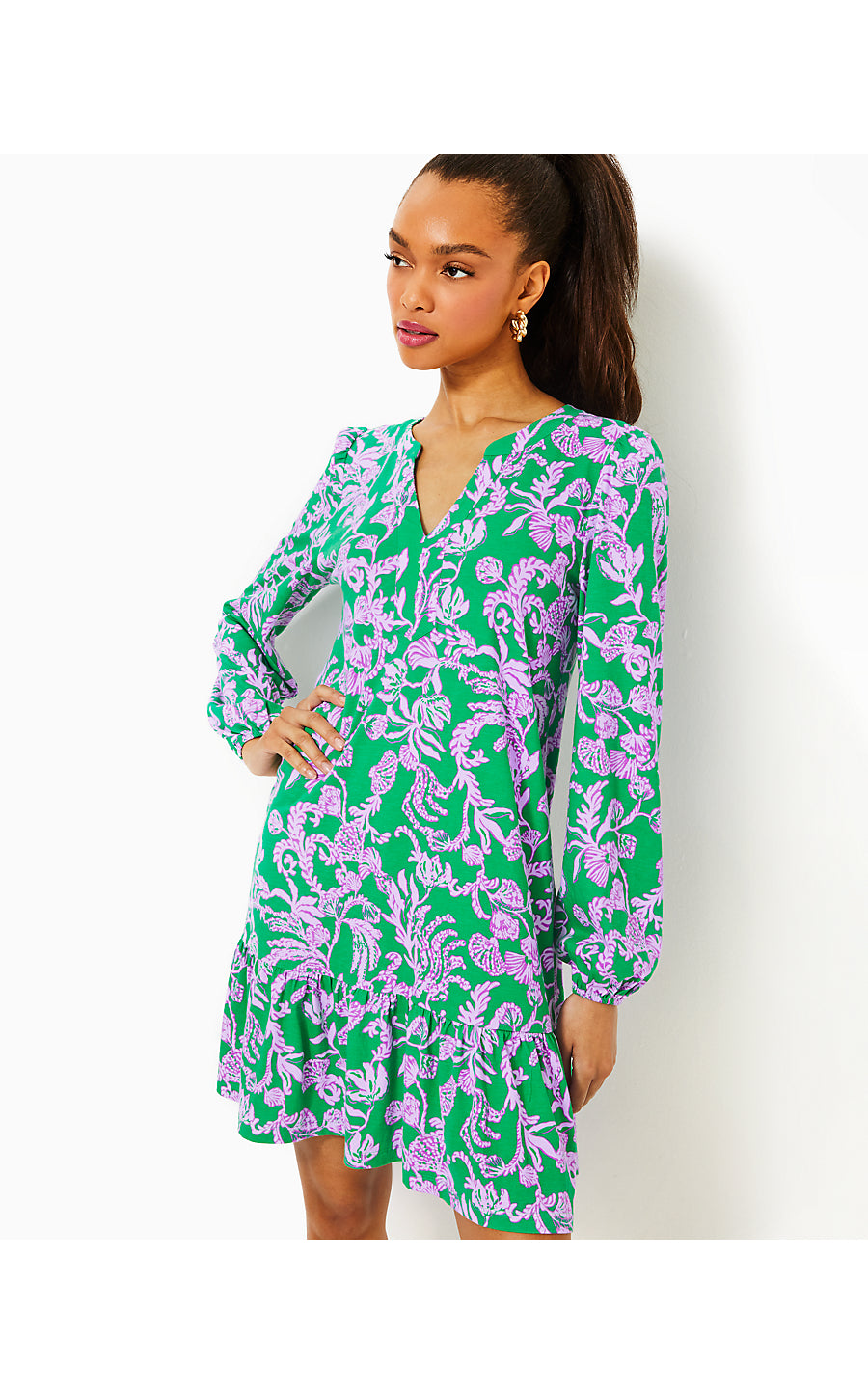 Alyssa Long Sleeve Dress| Brazilian Green