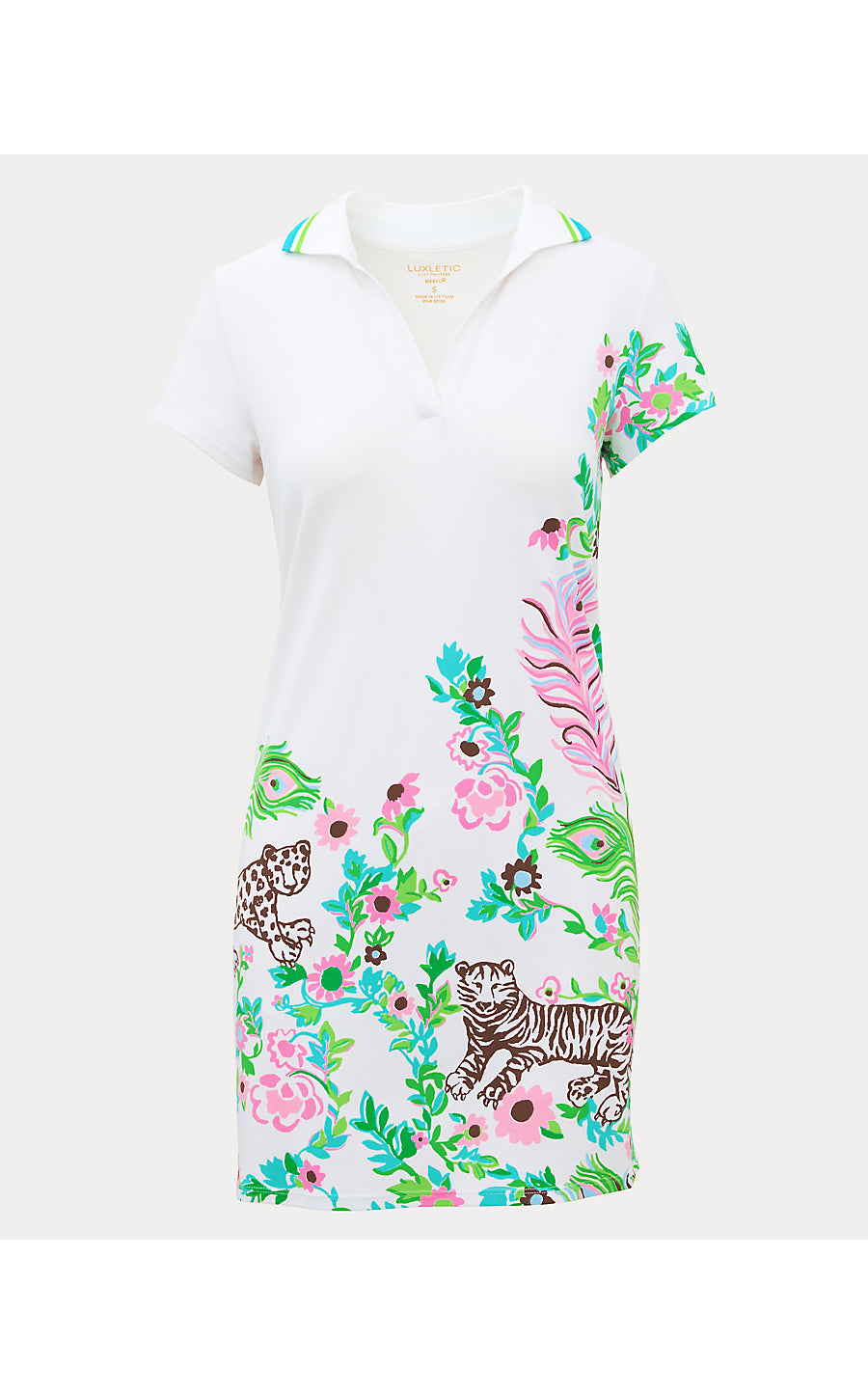 CAYO COSTA DRESS UPF 50+ | RESORT WHITE ROYAL ZOO ENGINEERED LUXLETIC