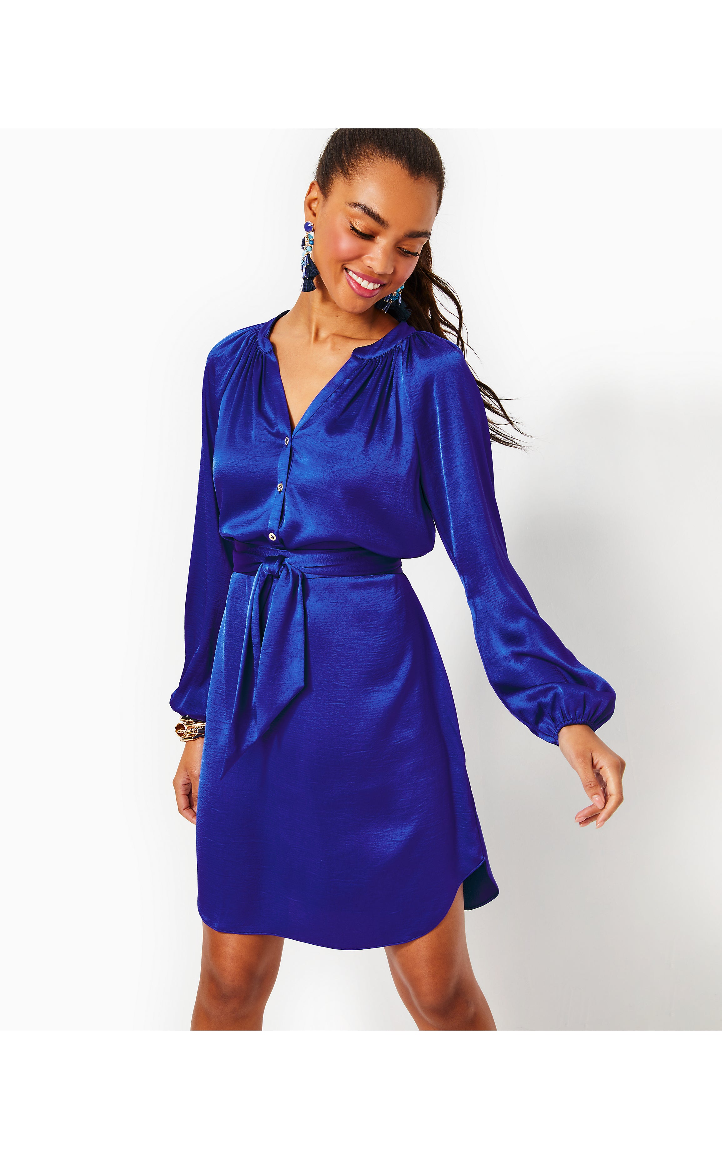 Saige Long Sleeve Dress | Alba Blue