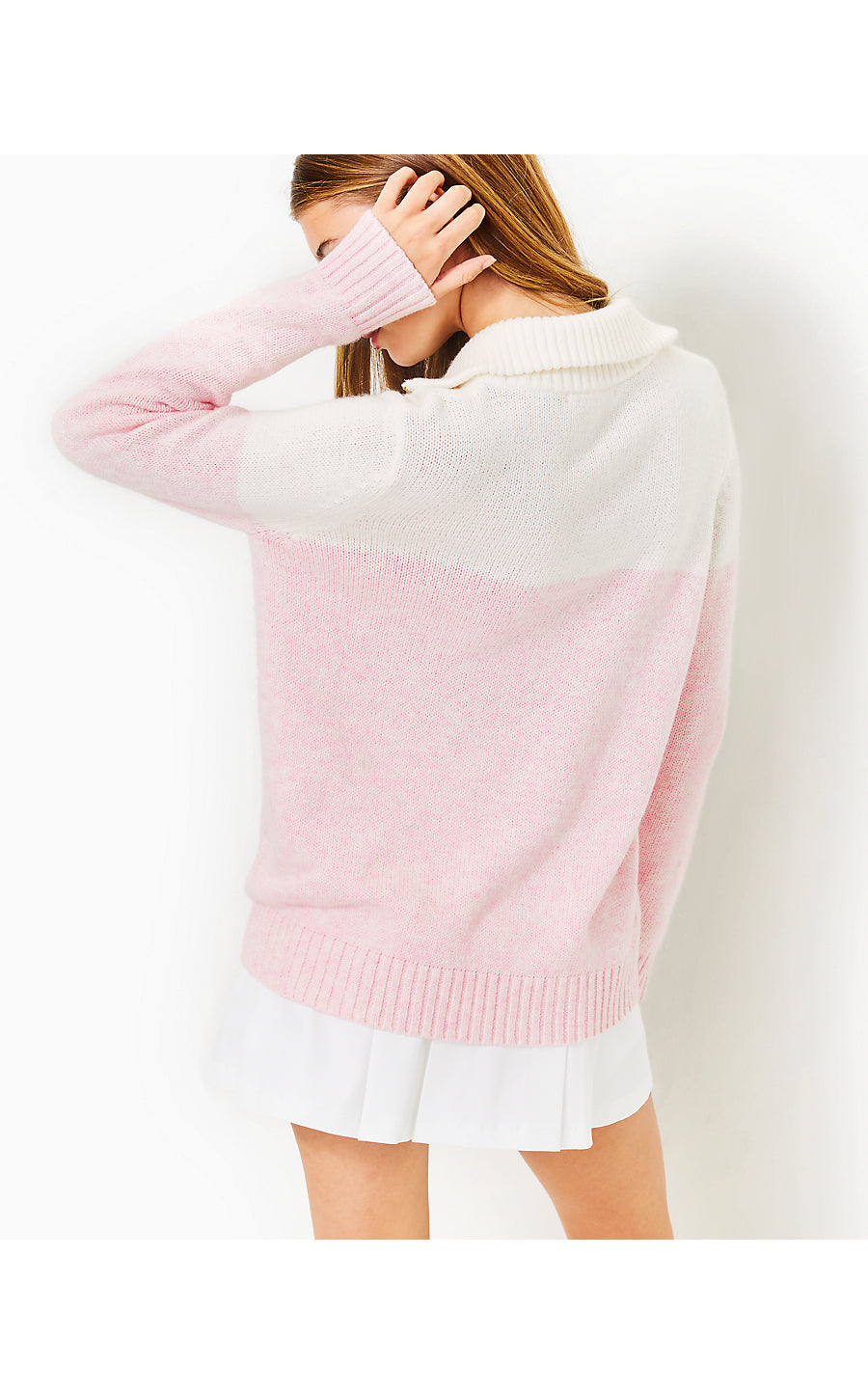 Dorset Sweater | Pastel Confetti Pink On The Court Colorblock