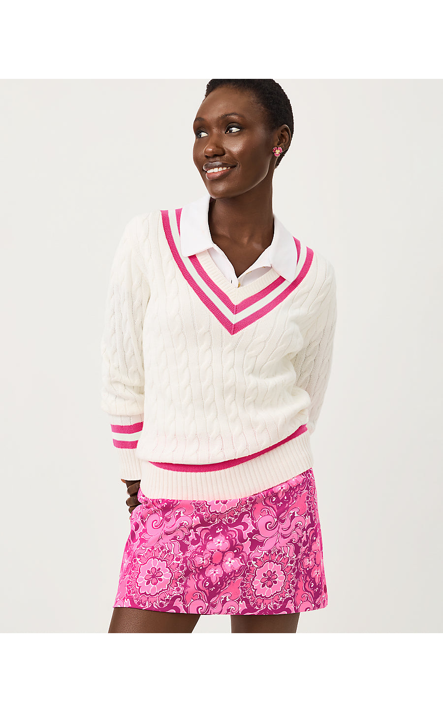 BROCKTON SWEATER | COCONUT X PINK ASTER TIPPING