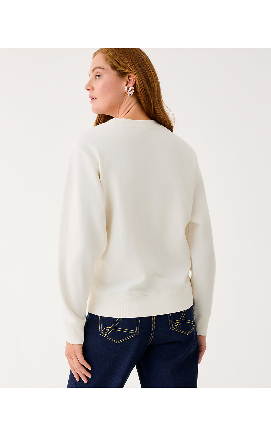BALLAD LONG SLEEVE SWEATS | COCONUT LOVE CAT EMBROIDERY