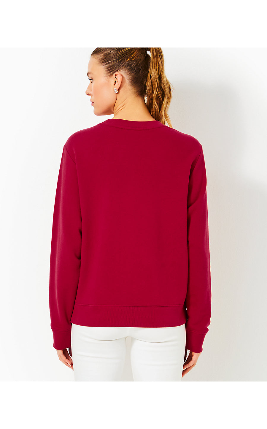 BALLAD LONG SLEEVE SWEATSHIRT | MALBEC RED BOW