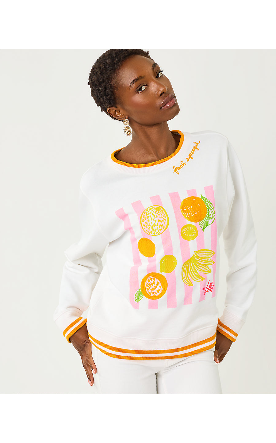 BALLAD LONG SLEEVE SWEATS | MULTI FRESH SQUEEZED EMBROIDERY