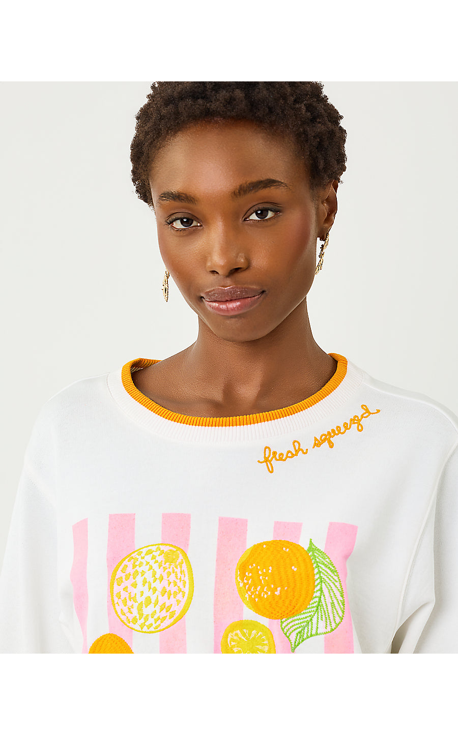 BALLAD LONG SLEEVE SWEATS | MULTI FRESH SQUEEZED EMBROIDERY